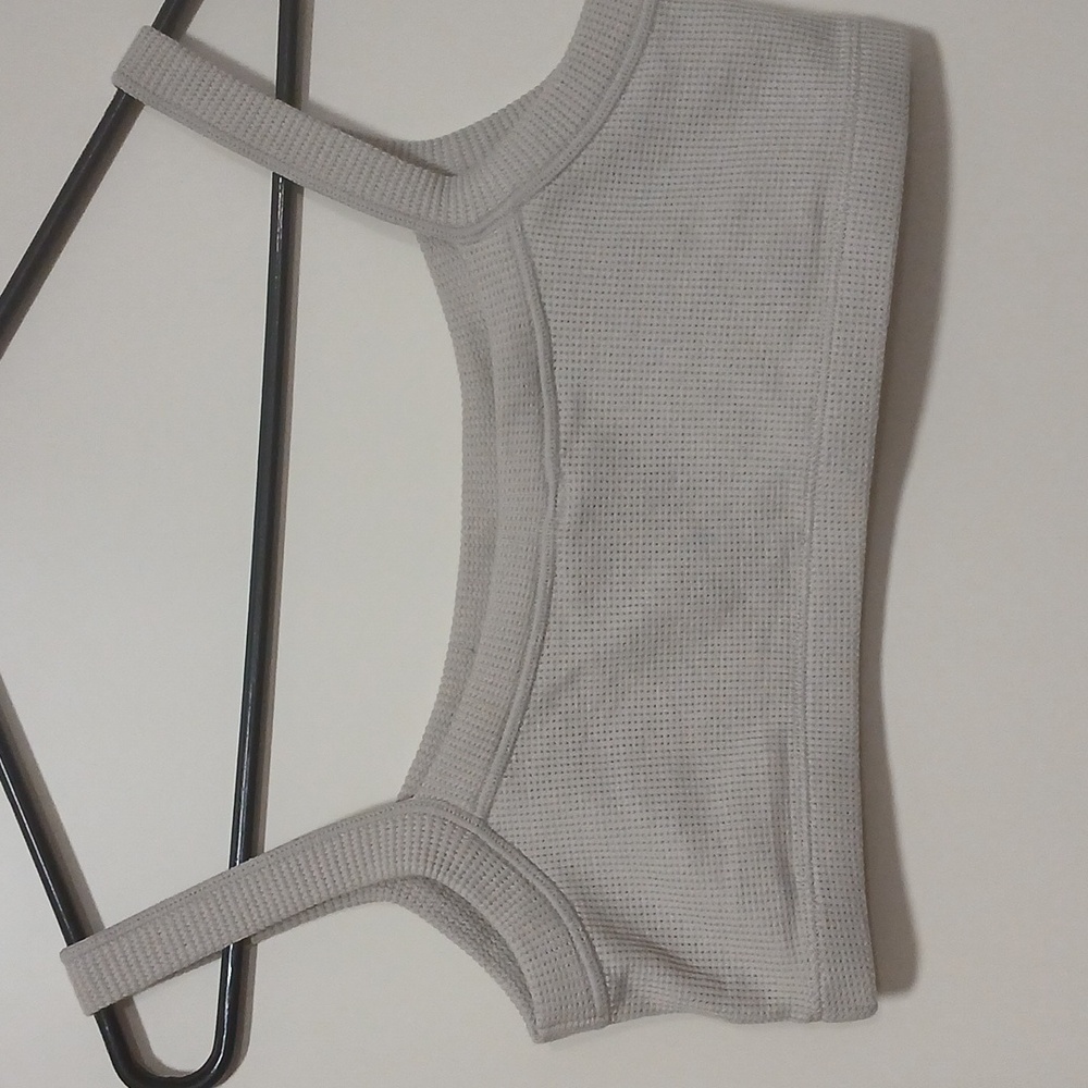 Women's Gray Ribbed Bralette